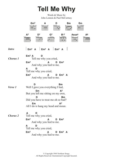 chords tell me why|tell me why the beatles chords.